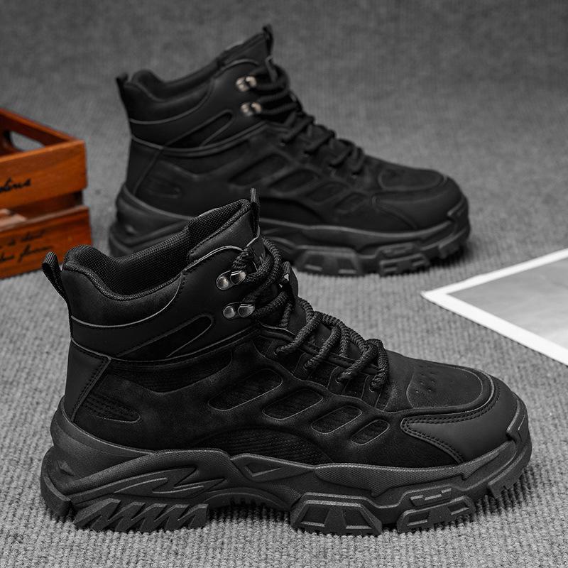 Autumn men s shoes new high-top tooling shoes men s trend versatile thick-soled heightening sports and leisure short boots Martin boots 44 2660₽