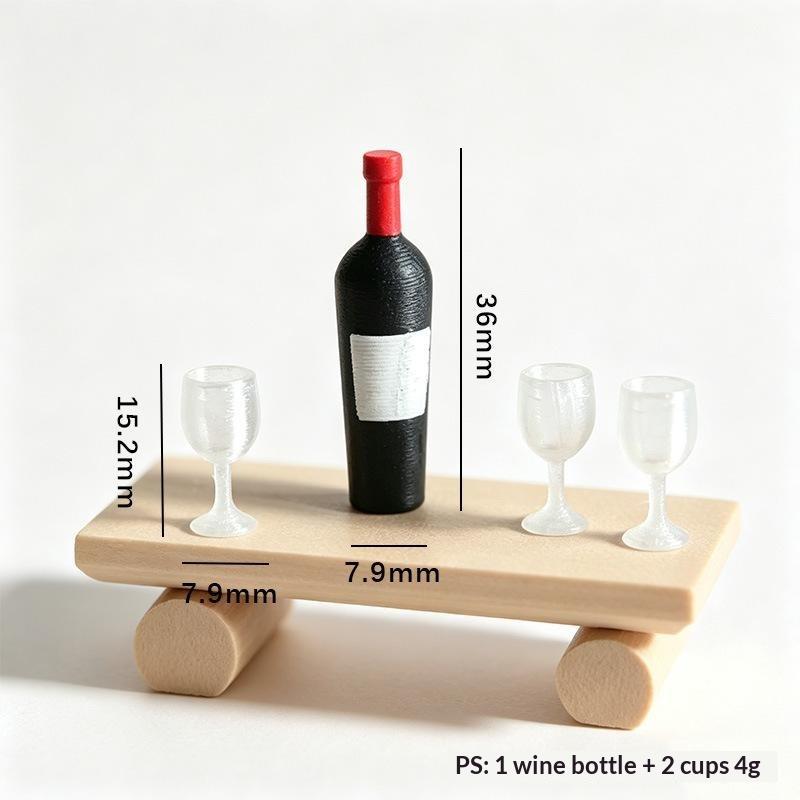 Dollhouse Mini Wine Champagne Cup Set Vivid Mini Ornament for Miniature Collectors Doll Scene Layout Diorama Decor DIY Craft