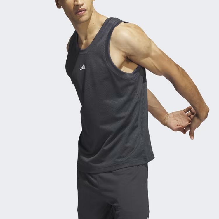 Adidas Basketball Legends Tank Top Solid Logo Training Crew Neck Sleeveless Vest Men Tops Black IL2267