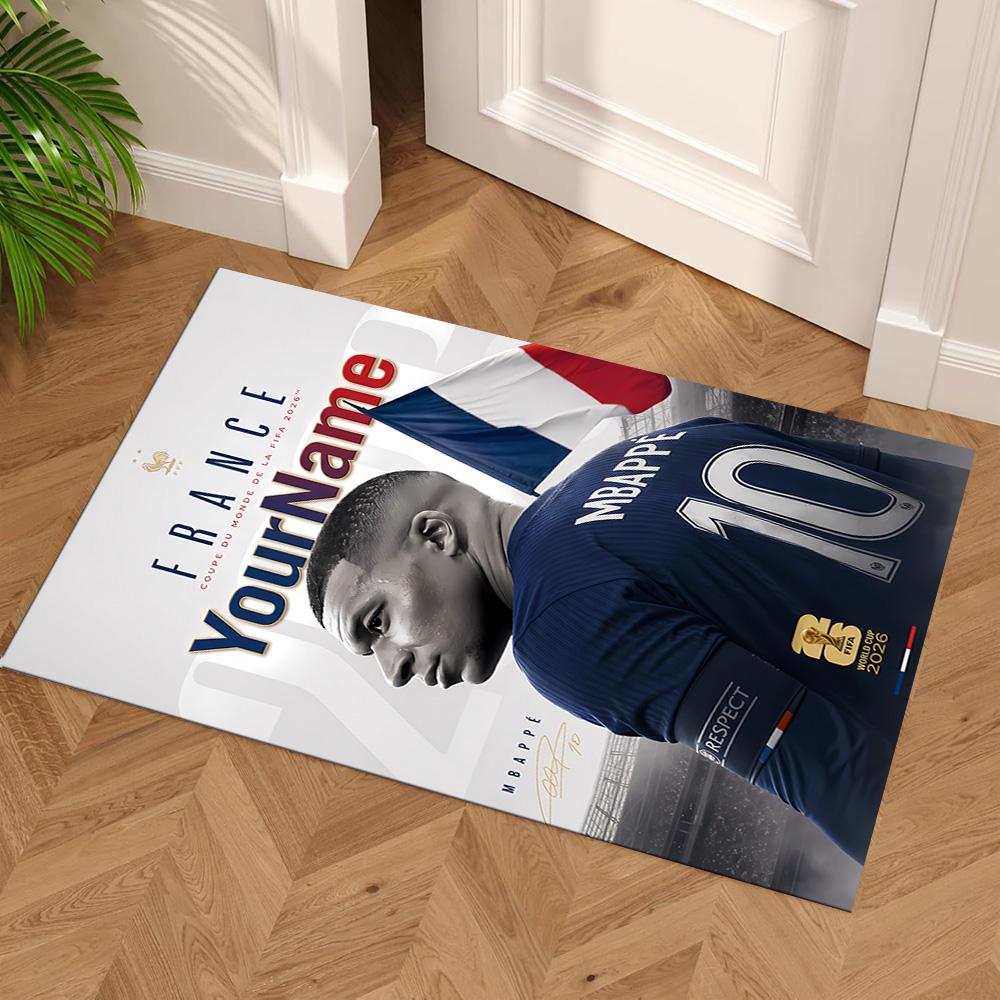 Mbappe Customized Name Carpet Design for Living Rooms Study Room Decorate Room Hallway Anti-slip Rug Decorate Offices Birthday/Christmas Gift