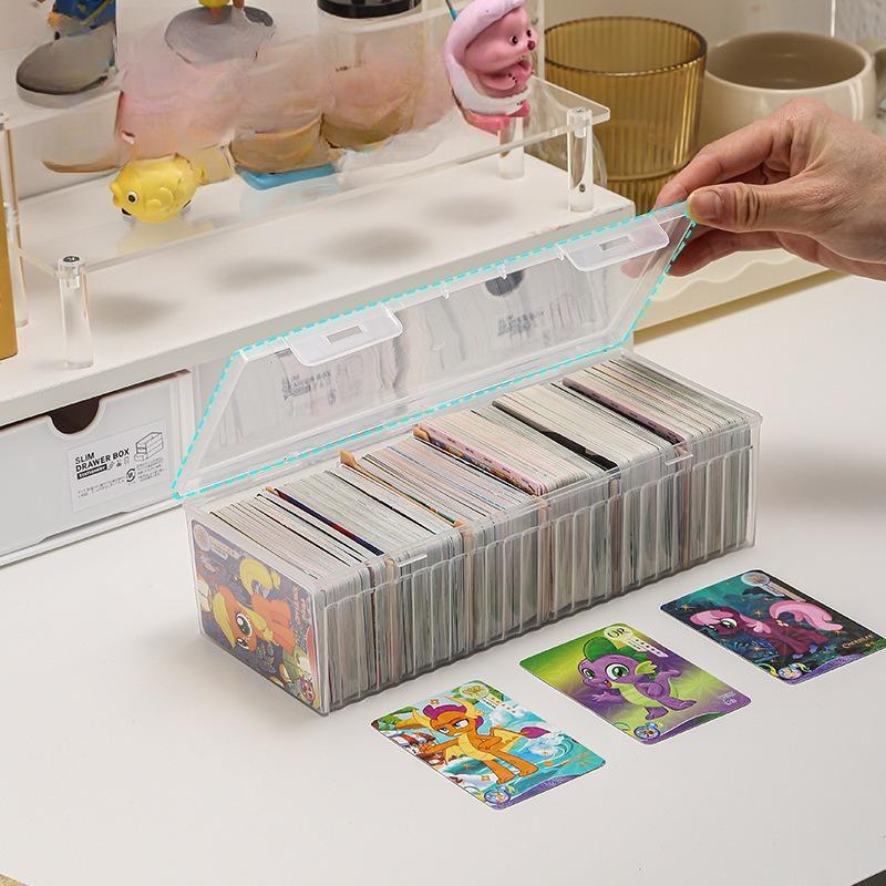 1PC Transparent Clamshell Game Card Storage Box Portable Board Game Organizer Plastic Card Storage Box