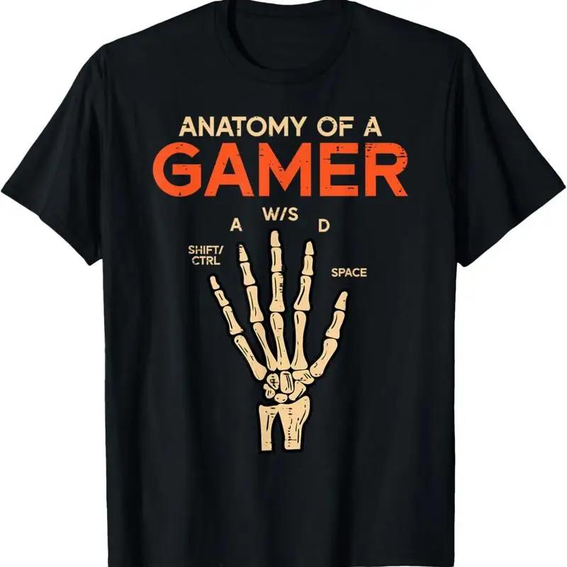 Anatomy Of A Gamer Skeleton Hand Funny Men Boys Kids T Shirtns Shirt