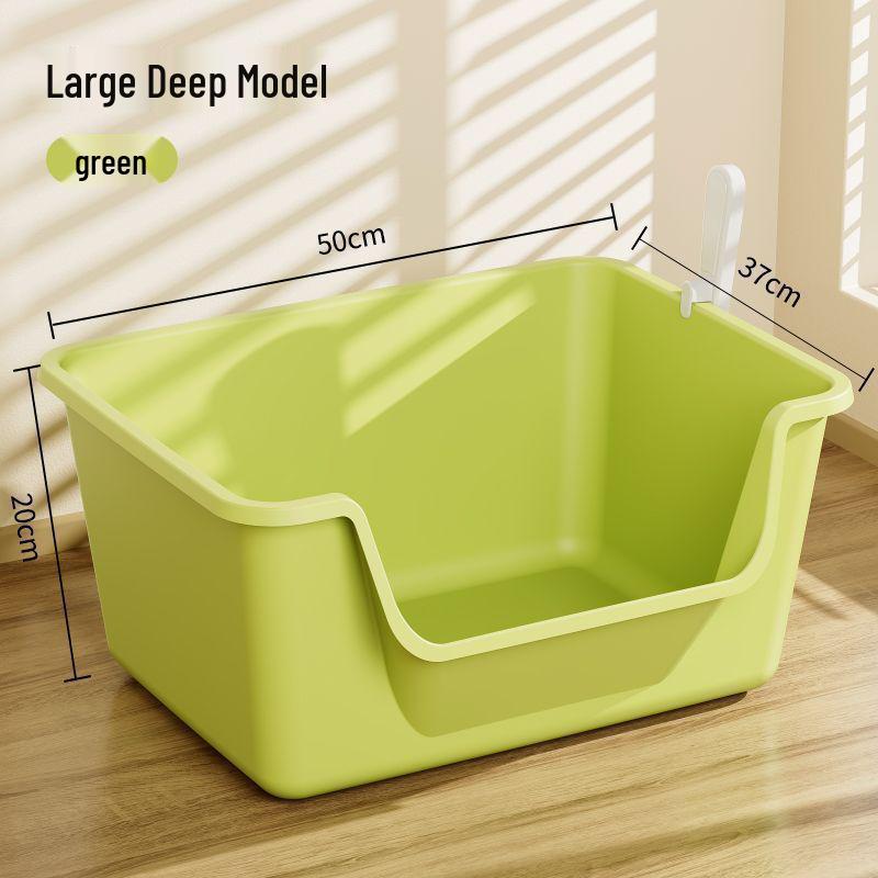 Extra-Large Splash-Proof Semi-Enclosed Cat Litter Box for Maine Coons