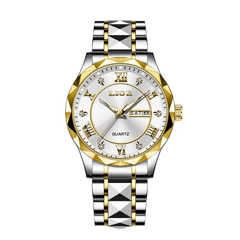 LIGE Luxury Quartz Men Watch Waterproof Luminous  Man Watch Stainless Steel Business Wristwatches