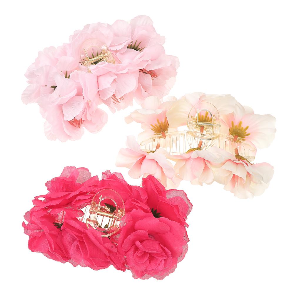 Oversized Simulation Fabric Flower Hair Clips Hairpin Fashion Hair Accessories Large Hair Claw For Women Girl