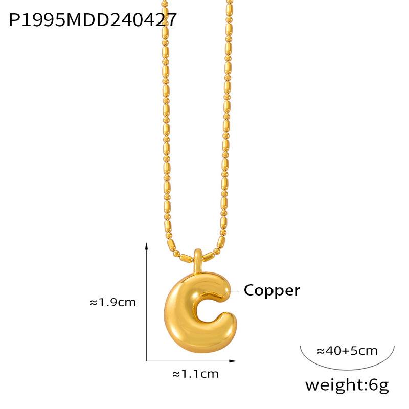 26 English Letter Copper Pendant Titanium Steel Necklace Female Niche Personality Collarbone Chain