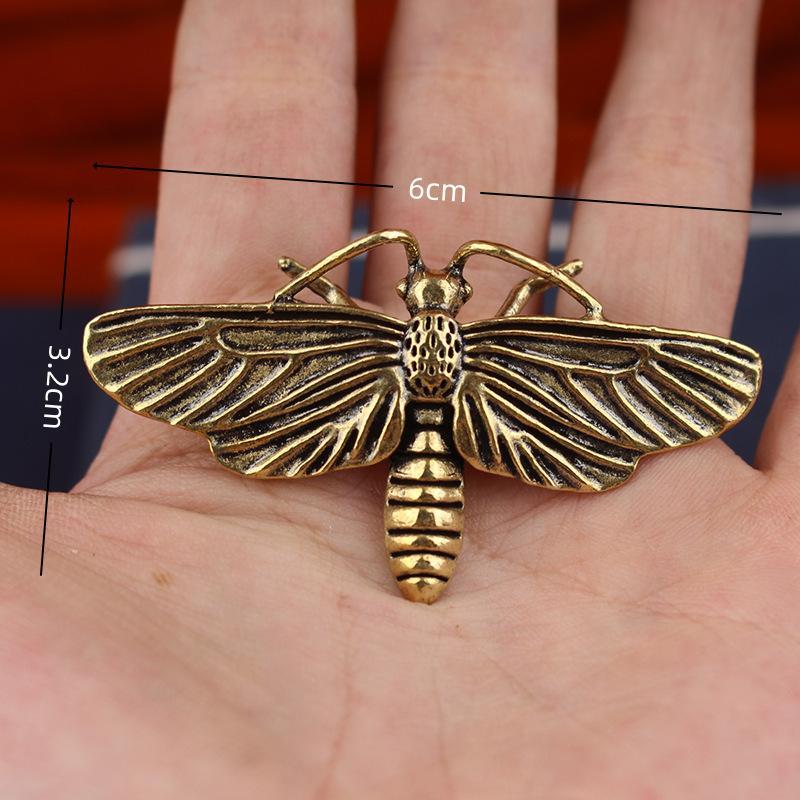 Brass Mini Insect Figurines Retro Antique Finish Exquisite Carved Small Decor for Home Shelf Art Collection Birthday Gift Choice