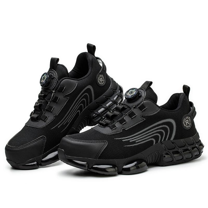 Anti-smash Steel Toe Protection Safety Shoes Men Rotating Button Work Safety Shoes for Men Anti Puncture Work Shoes Sneakers