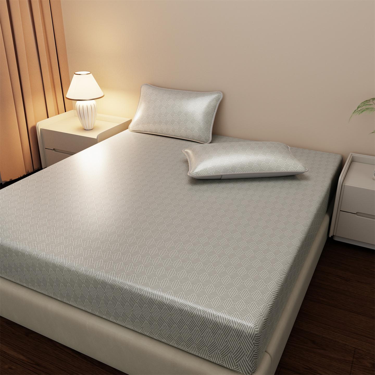 Zomer IJszijde Hoeslaken Koel Matrasbeschermer Ademend Elastische Bedovertrek Voor Eenpersoons Queen King Size Bedden 2xPillowcase 48x74cm
