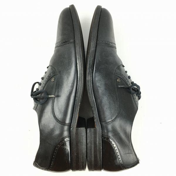80s90s Vintage VAN BOMMEL by Royal Warrant Cap Toe Straight Tip Black Size 8 26.5(USED)