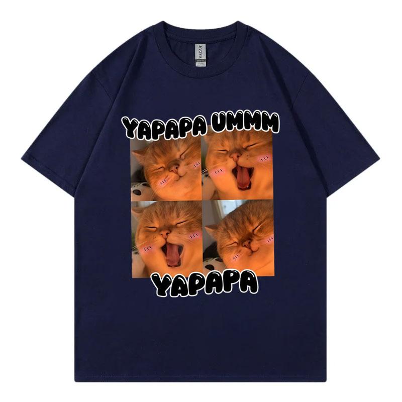 Yapapa Ummmm Funny Cat Meme Tshirts Fashion Cute Short Sleeve Tshirt Unisex Unisex Casual 100cotton T Shirts Summer Streetwear