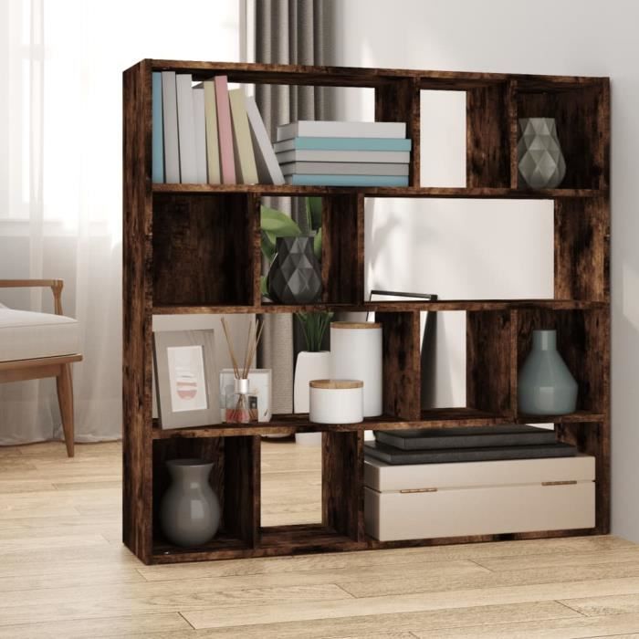 VidaXL Bibliothèque-Séparateur de pièce Chêne fumé 105x24x102 cm 823250