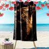 Howling Wolf Black Background A must-have beach towel for beach travel
