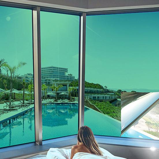 One Way Window Film Shade Sun Non-Adhesive Explosion-proof Non-fading Insulation Film Home