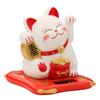 Lucky Cat Wealth Waving Figurines 2.5 Inch Solar Powered Cute Cat Crafts Statue for Home/Office/Car Windshield Decor Accessories