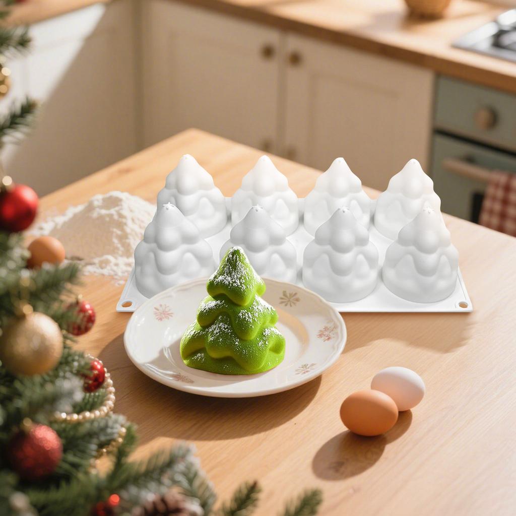 Christmas Tree Silicone Mold Tree Shaped Mold For Making Candles, Cakes, Jelly Desserts