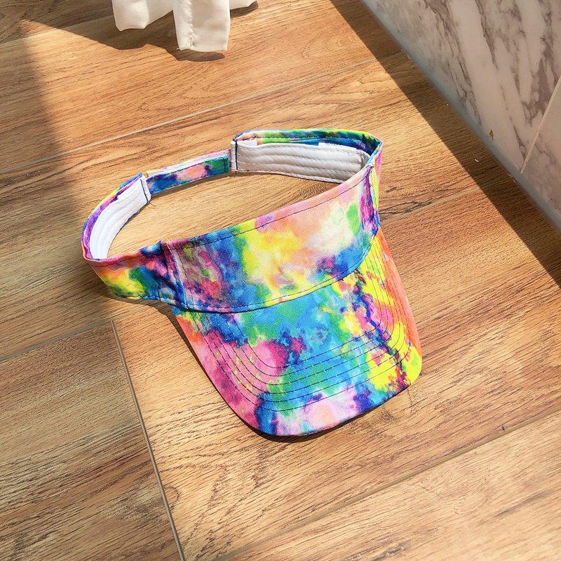 

Spring Summer Hats For Women Men Empty Top Colorful Brim Sunscreen Sunshade Sun Hat Tennis Cap Female Outdoor Adult New 56-58cm