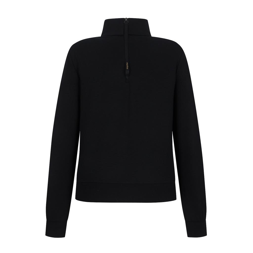 Martin Golf Back Zipper High Neck Shirts_Black