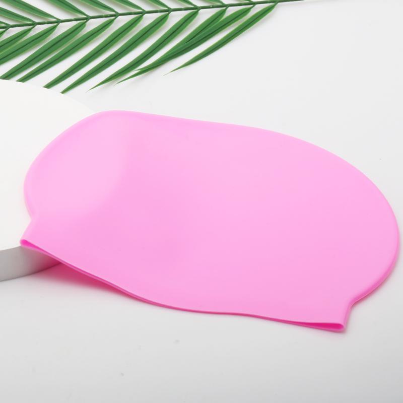 Customize Printing Funny Logo Ear Protection Silicone Swimming Caps for Men