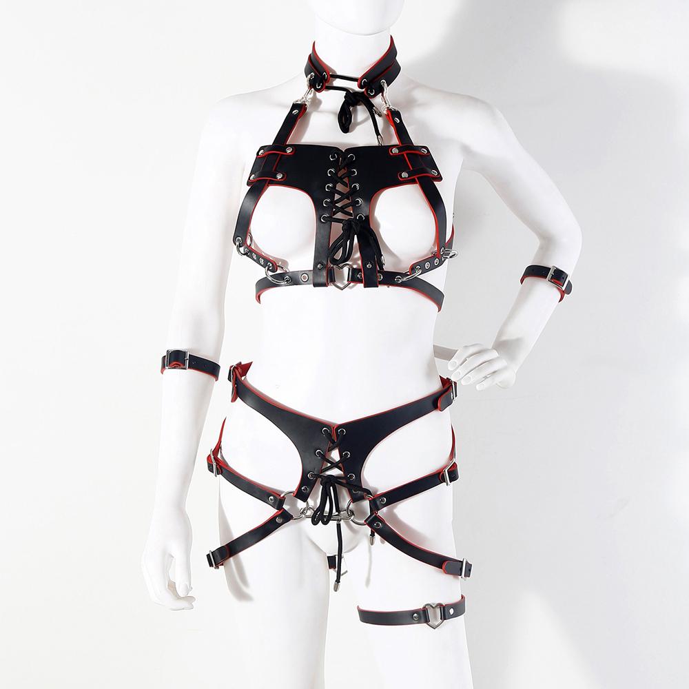 XXOO Erotic Sexy Lingeri Teacher Leather Strap Belt Bandage Outfits Hollow Sexy Lingerie Clothes Temperament Set Erotic Costumes