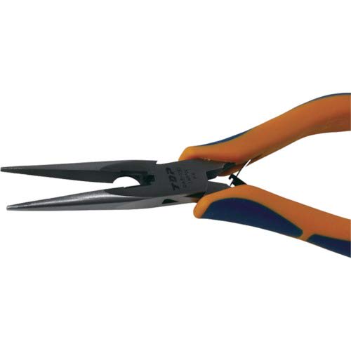 Top Industrial (TOP) Three-Piece Long Nose Pliers, 2.5mm Serrated Tip, Cuts 1.2mm Copper Wire, Spring Attached, RA3-150, Made in Tsubame-Sanjo, Japan