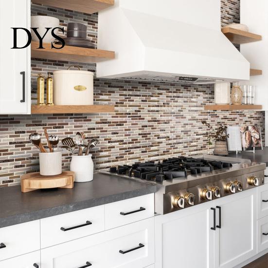 Self-adhesive Mosaic Wall Tiles 3D Gel Faux Stickers, Easy Peel & Stick Backsplash Tile Background Decoration Vintage Brick Wallpaper for Kitchen,