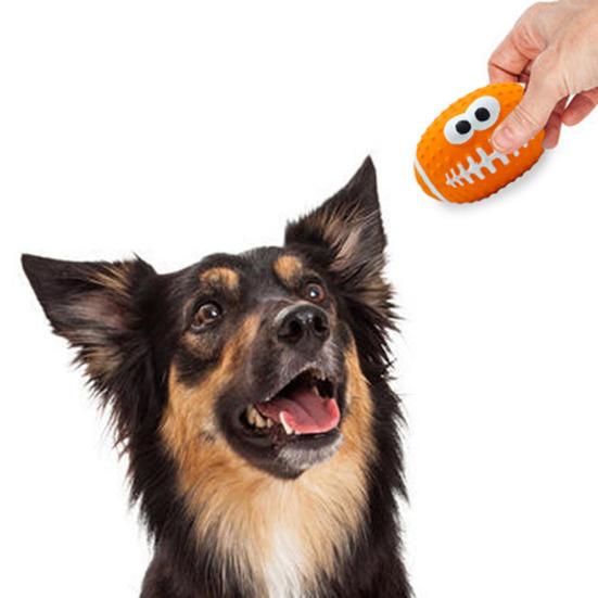Sports Ball Dog Chew Toy Bite Resistant Boredom Stress Relief Squeaky Latex Football Soccer Tennis Teething Cleaning Toy Pet Supplies