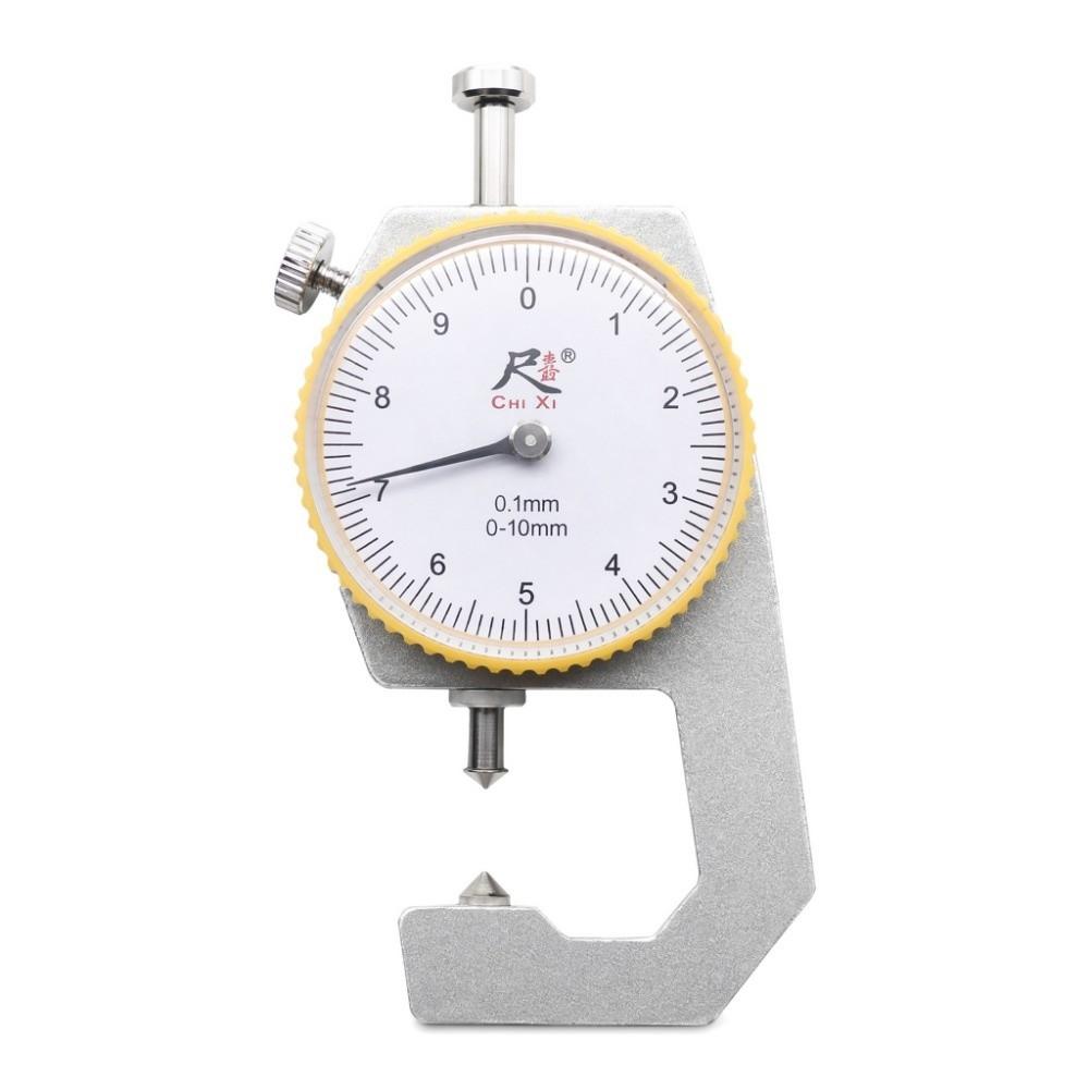 Pointed Head Thickness Gauge 0-10mm Range Measuring Tool Dial Thickness Gauge For Leathercraft