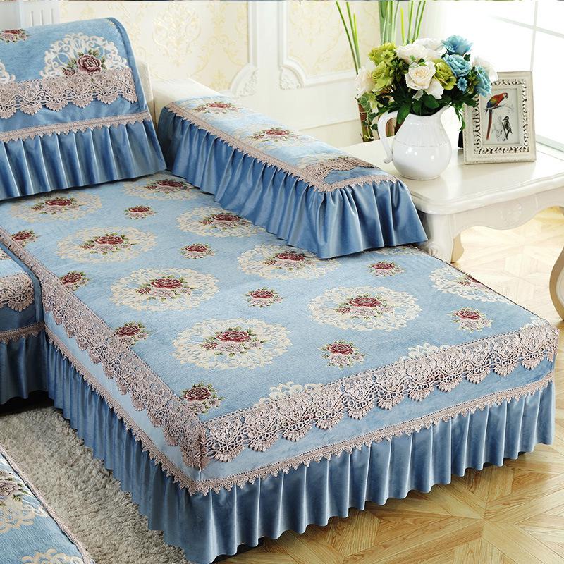 Cojín de Sofá Chenilla Europeo – Para Todas las Estaciones, Antideslizante, Funda de Ajuste Universal