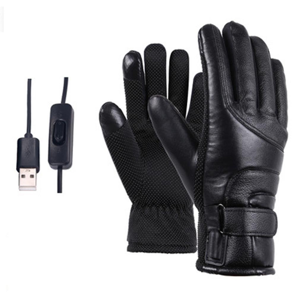 Electric Heated Gloves Touch Screen Outdoor Riding Skiing Mitten USB Heated Gloves for Backpacking Mountaineering Fishing Waterp