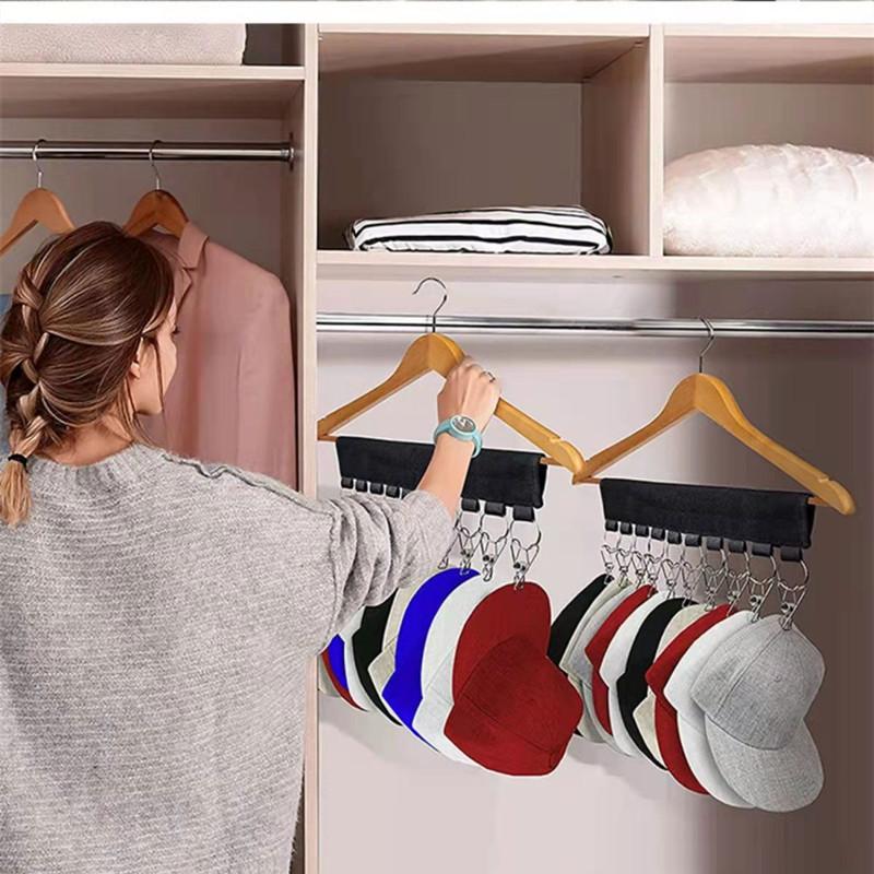 Foldable Baseball Hat Rack Towel Hanger Clip Rustproof wardrobe Closet Baseball Hat Clothes Organizer Hanging Holder saving spac