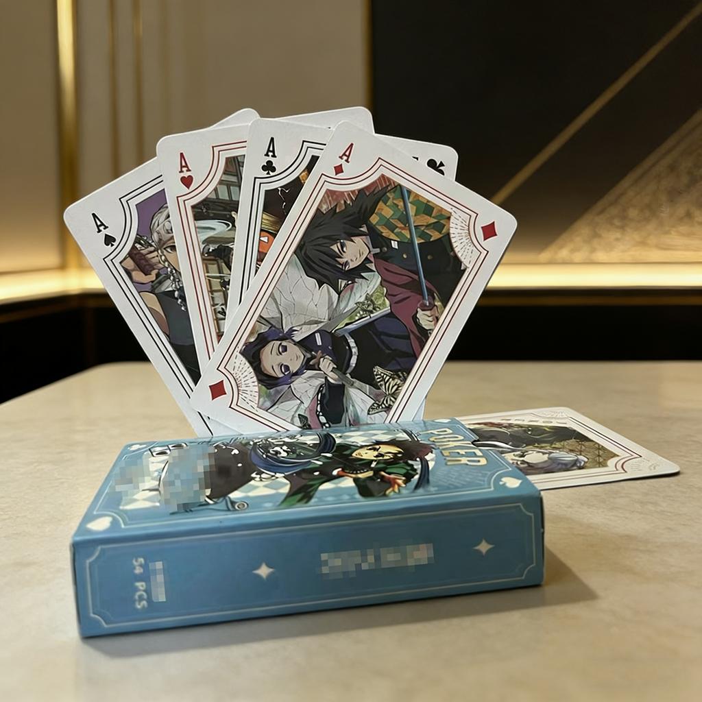 New Anime Demon Slayer Poker Deck Moisture Proof Lamination HD Printing High-Hardness Paper Perfect Playing Cards Fan Collection