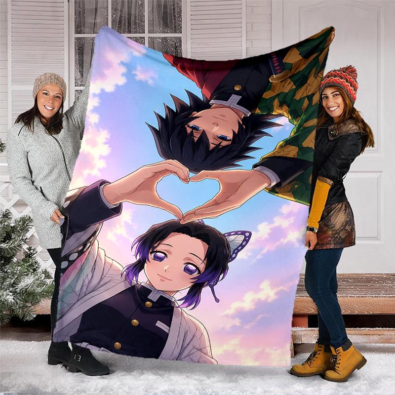 Demon Slayer Shinobu Kocho Printed Throw Blanket—soft,warm;versatile Blanket for All Seasons—perfect As &air-conditioning Throw,nap Blanket