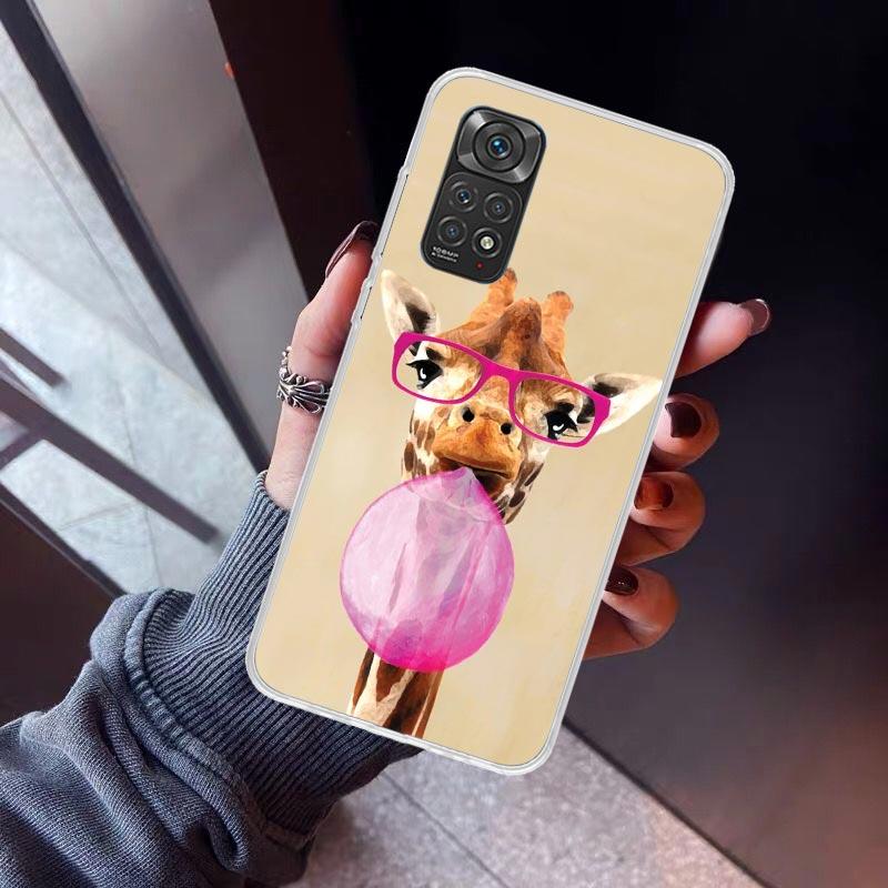 Cute Cartoon Giraffe Animal Phone Case for Xiaomi Redmi Note 15 14 14S 13 12 12S 11 Pro Plus 11E 11T 11S 10S 5G Soft Cover Funda