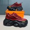2024 Spring & Fall Men's Trendy Thick Sole Leather Sneakers - Non-slip & Wear-resistant.