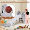 Thinkmax Kids' Slide with Basketball Hoop, Non-Slip, Ages 3+, 30kg Weight Capacity, Easy Assembly, Compact, Indoor Playground Equipment, Birthday Gift