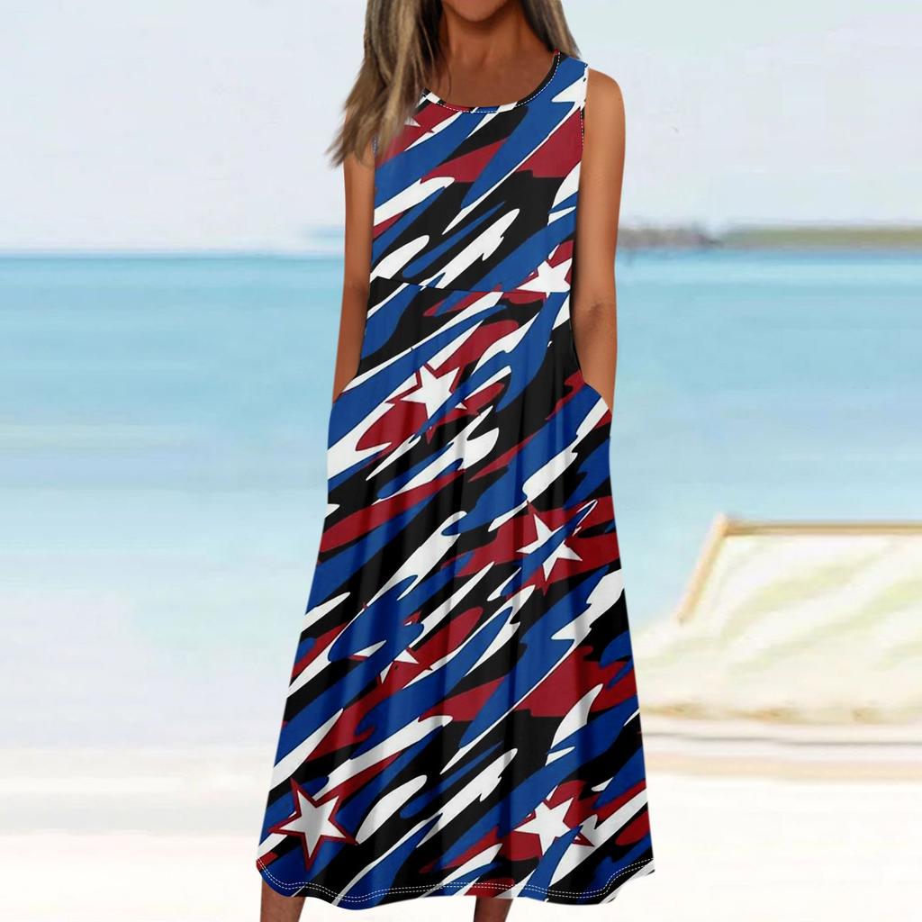 Robes pull sans manches décontractées pour femmes, robes imprimées avec poches