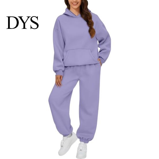 Gym Workout Clothing Women's Two Piece Tracksuit Set, Long Sleeve Hoodie & High Waisted Soft Set Joggers Sweatpants, Casual Sportswear Matching Outfit