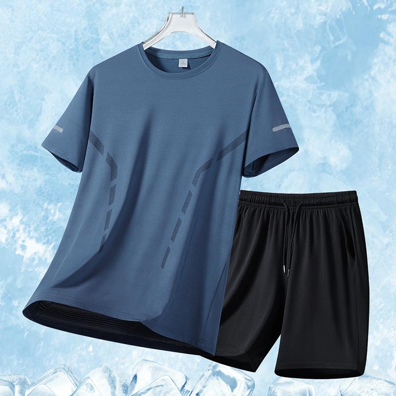 Summer Running Fitness Set Men's Outdoor Men's Leisure Set Two Piece Set
