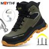 MJYTHF Security Boots Men Anti Smashing Anti Stabbing Work Boots Protective Shoes Waterproof Work Safety Shoes Wear Resistant