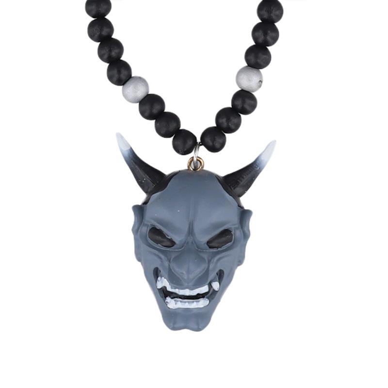1Pc Hannya Helmet Car Accessories Charm Rear View Mirror Samurai Auto Ornament Japanese Oni Hanging Pendant