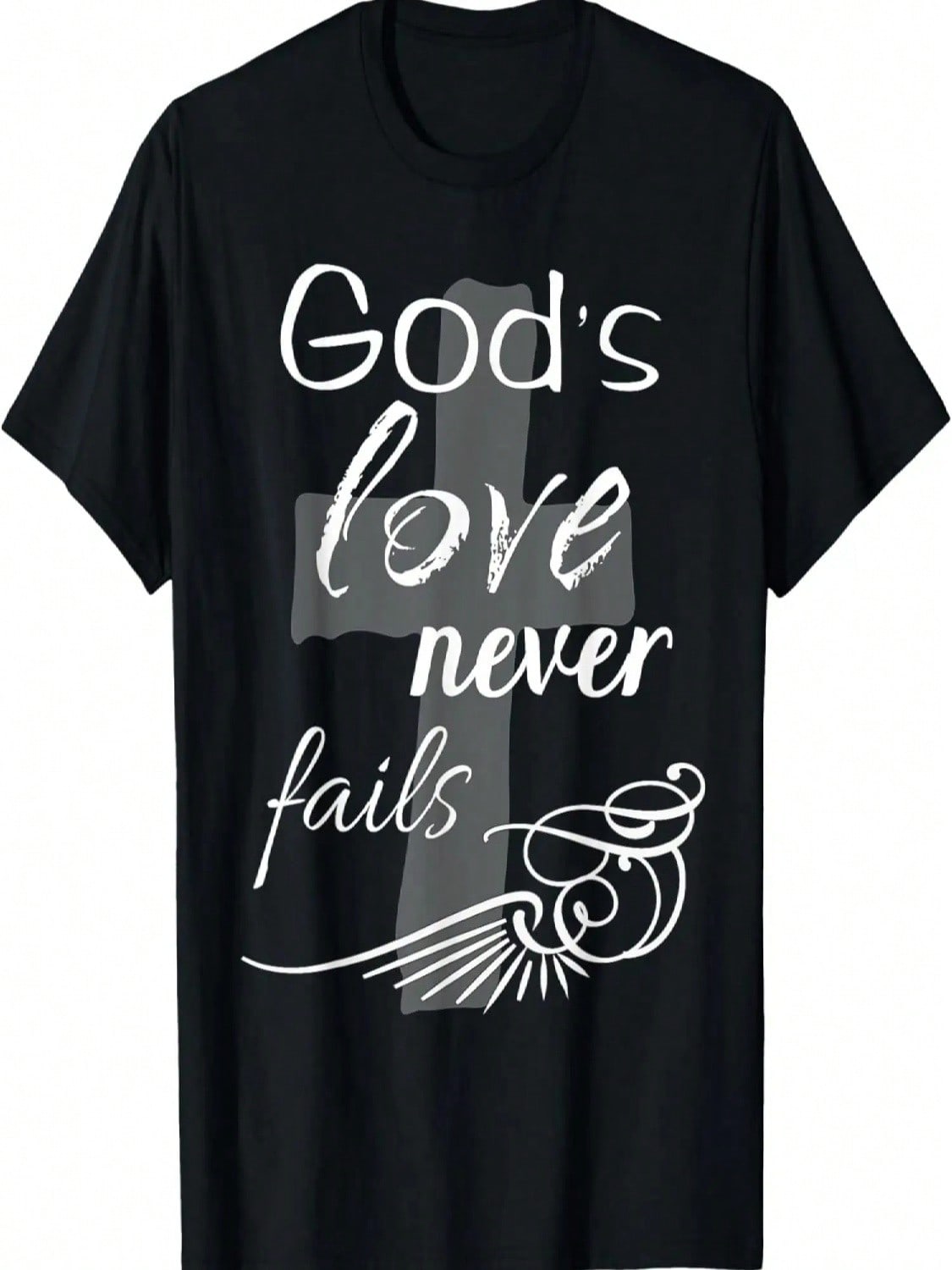 God s Love Never Fails Inspirational T-Shirt S разноцветный