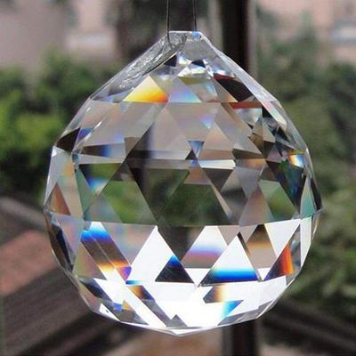 Feng Shui Berrak Kristal Küre Güneş Yakalayıcı (40 MM, Temiz) İyi Şans ve Refah İçin Pencereye Asılan Top - Asılı Ev Dekorasyonu ve Hediyelik