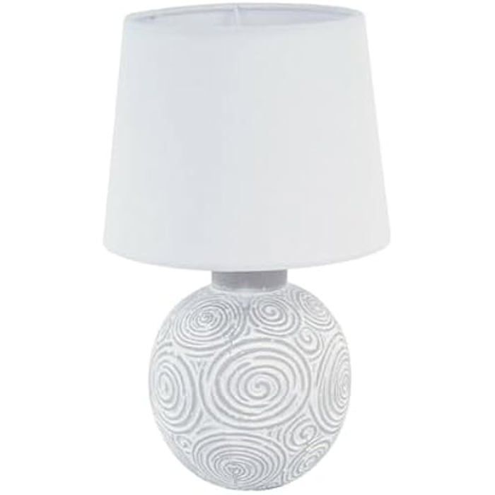 Lampe de table - VERSA - Multicolore - Céramique - 19,5 x 19,5 x 31,5 cm - Électrique