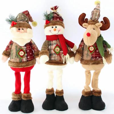 55*18 Cm Weihnachts-Puppe Dekorationen für Zuhause Weihnachtsgeschenk Schneemann Weihnachtsmann Stehpuppe Plüschtiere Neujahrsdeko Noel