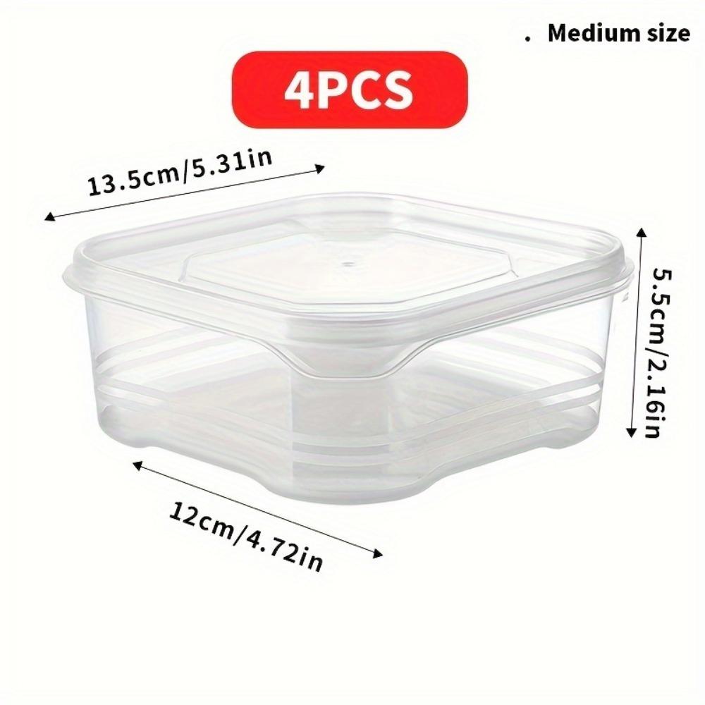 4/6 шт. многоцелевая многоразовая упаковка для хранения свежих продуктов, коробка для сортировки продуктов специальной заморозки в холодильнике, для мяса, фруктов, овощей Medium 4 Pieces