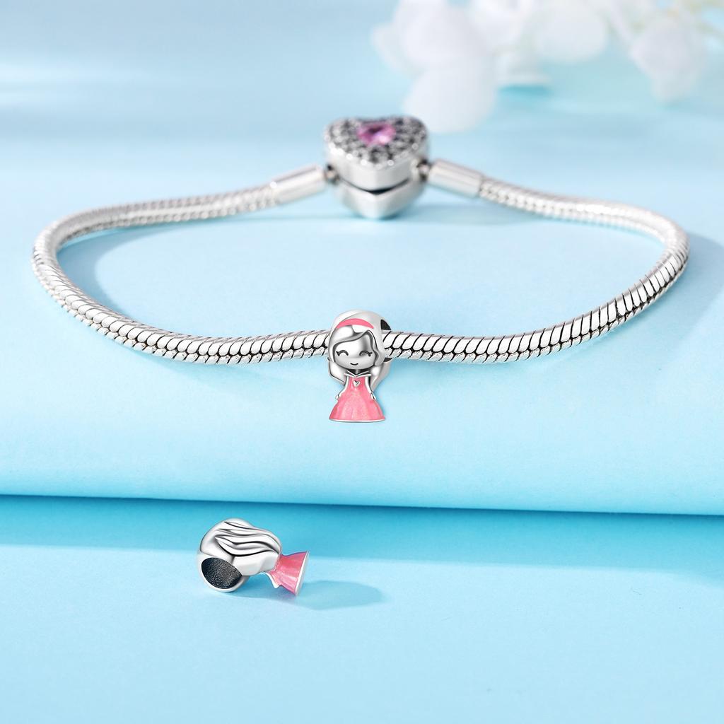 Copper Cute Princess Character Bead Women DoItYourself Fashion Jewellery Beautiful Gift Fits Genuine Beautiful Bracelets Accessory