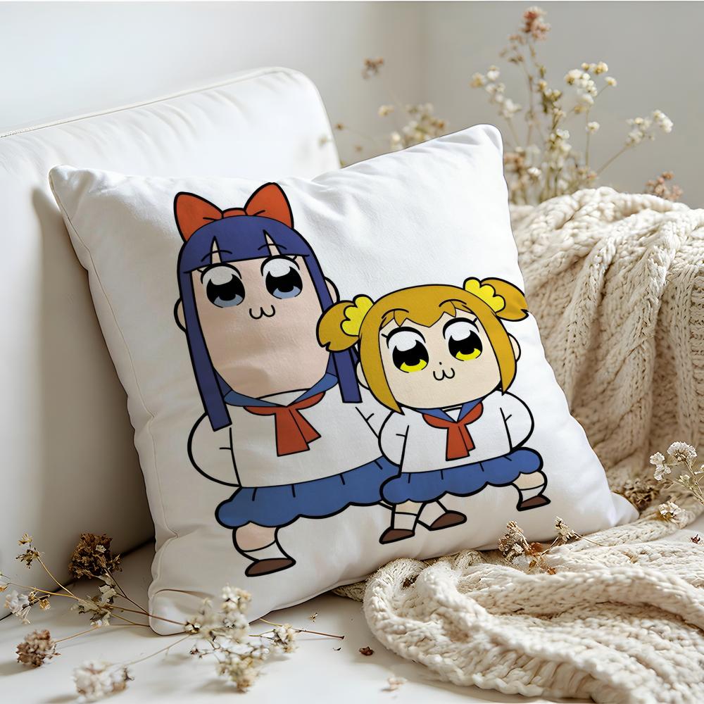 Cushion Cover  Linen  SkinFriendly Soft Decorative Case For Sofa Home Decor Cute Anime Pop Team Epic Pillow cover