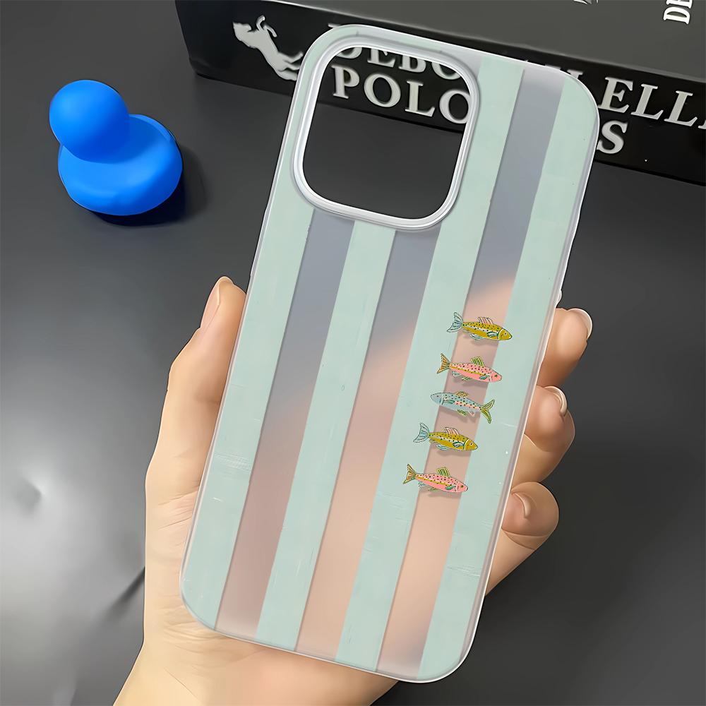 Full Screen Goldfish Shark Phone Case For IPhone 16 15 14 Pro 15 Plus 13 12 11 17 Pro Max Air 14 Plus Soft Silicone Cover Shell