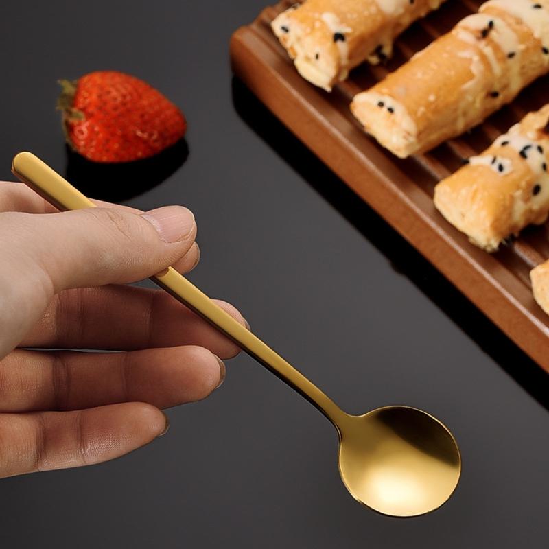 Food Grade Stainless Steel Spoons Honey Dessert Gift Mixing Spoon for Picnic Drinkware Tableware Kitchen Accessories